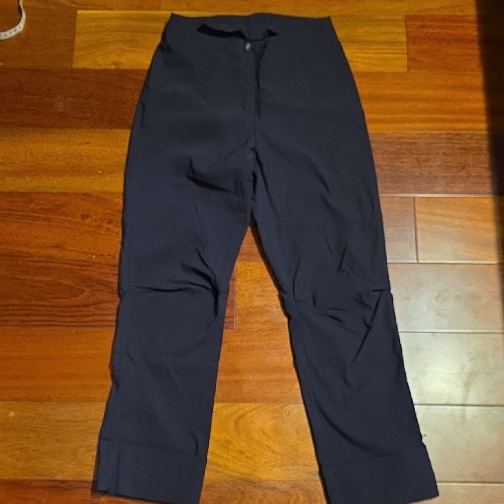 Porto Black Cropped Cuffed Stretchy Pants